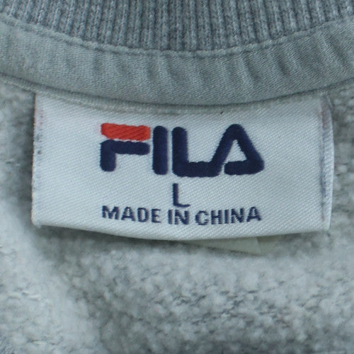 FILA Mens Grey Crew Neck Pullover Sweatshirt L Regular Fit