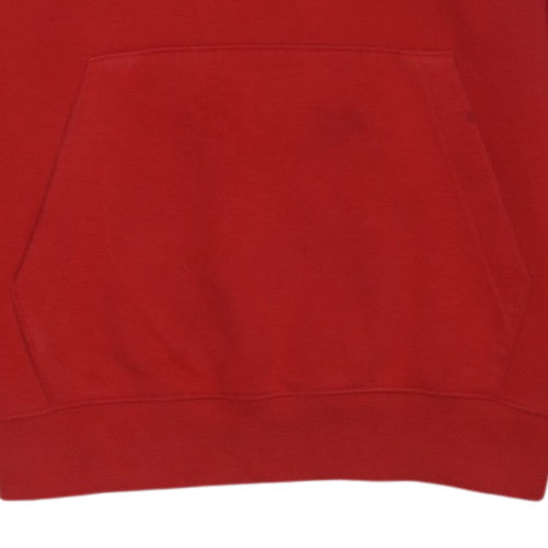Nike Womens Red Pullover Hoodie Small Fleece Lined Casual Sweatshirt