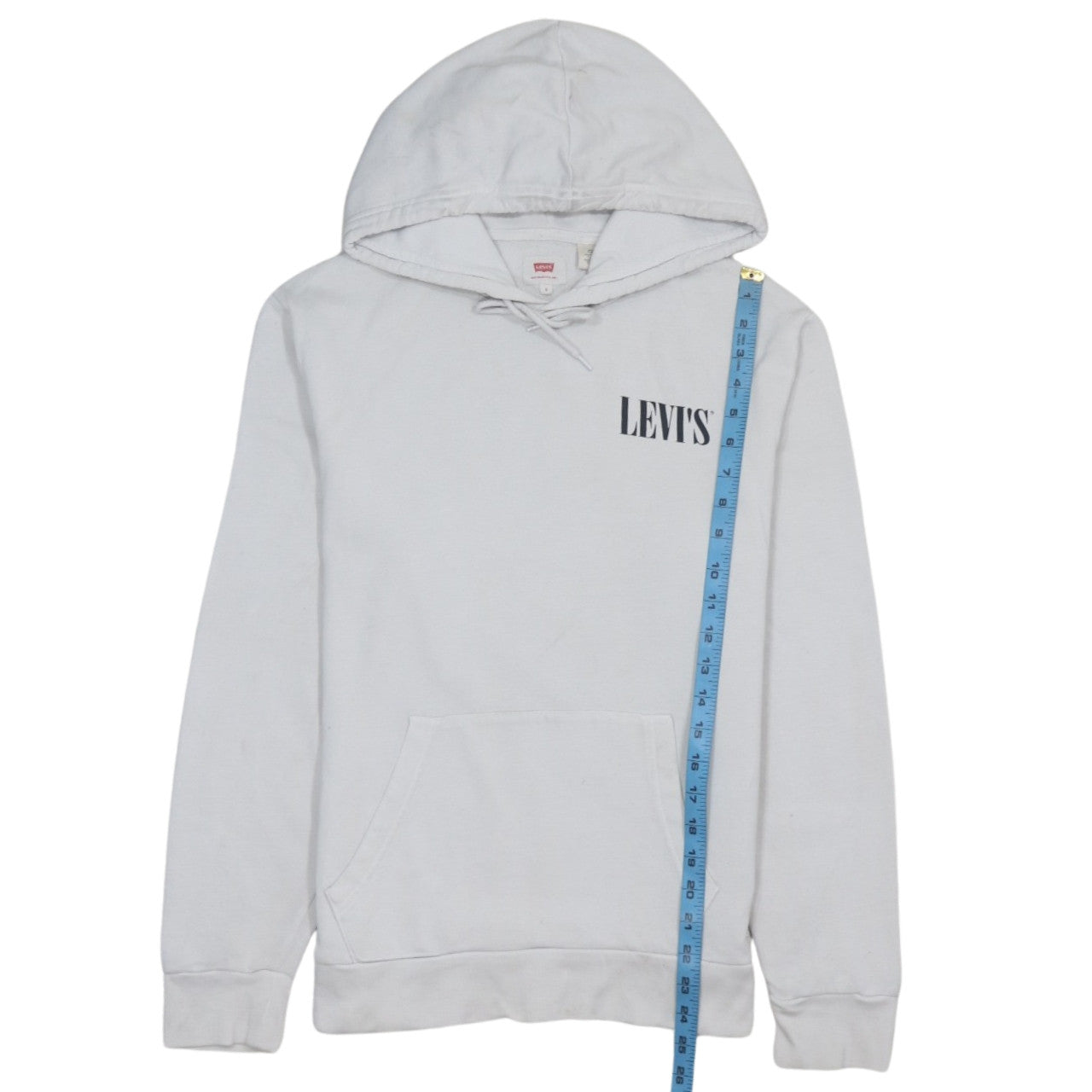 Levi's Womens White Small Pullover Hoodie Cotton Logo Print