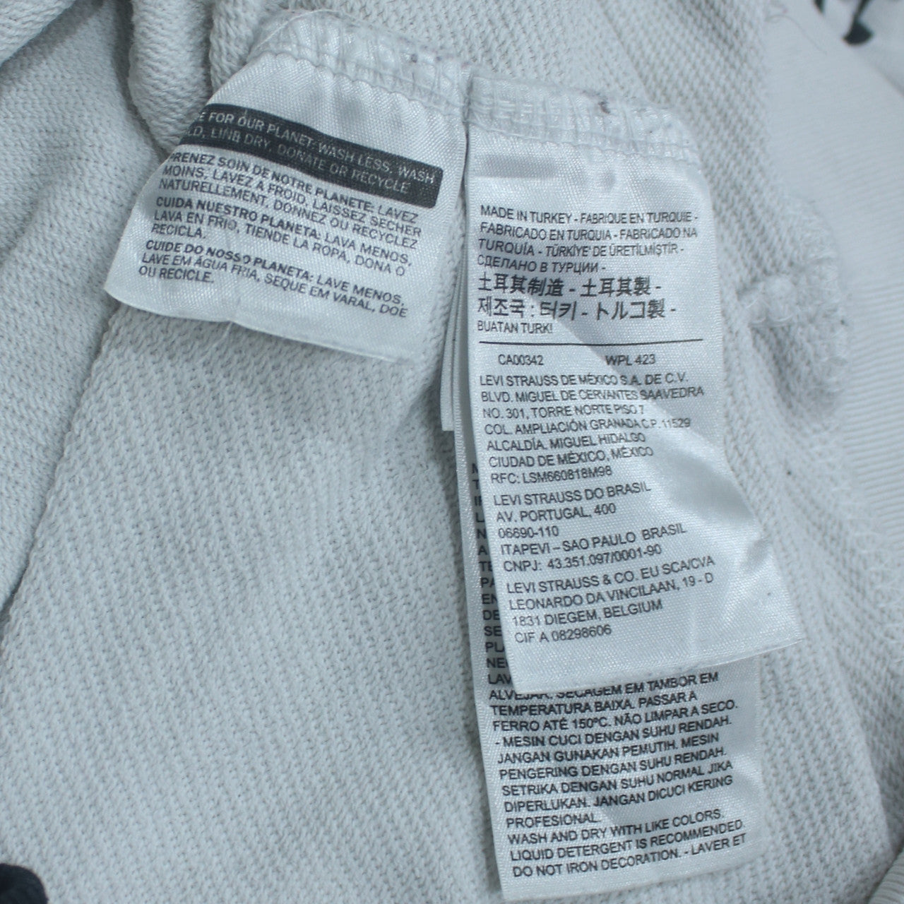 Levi's Womens White Small Pullover Hoodie Cotton Logo Print