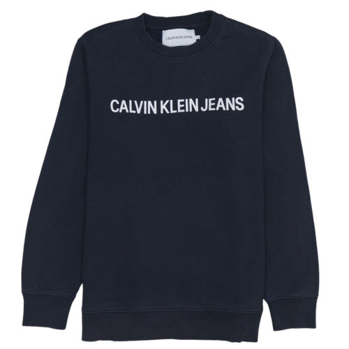 Calvin Klein Jeans Men's Blue Logo Pullover Sweatshirt Size M