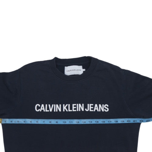 Calvin Klein Jeans Men's Blue Logo Pullover Sweatshirt Size M