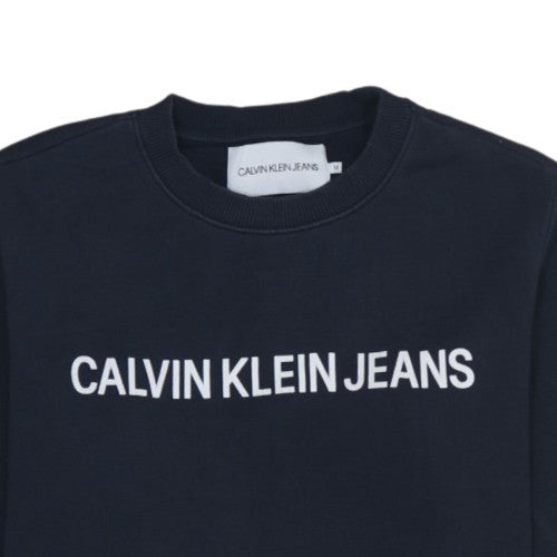 Calvin Klein Jeans Men's Blue Logo Pullover Sweatshirt Size M