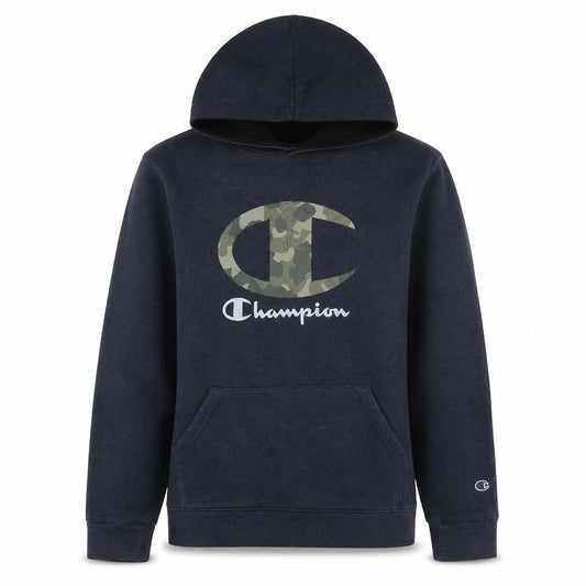 Champion Men's Black Pullover Hoodie S Camouflage Logo Fleece