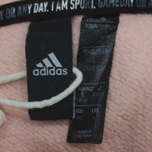 Adidas Womens Pink Pullover Hoodie Size L Cotton Blend Logo