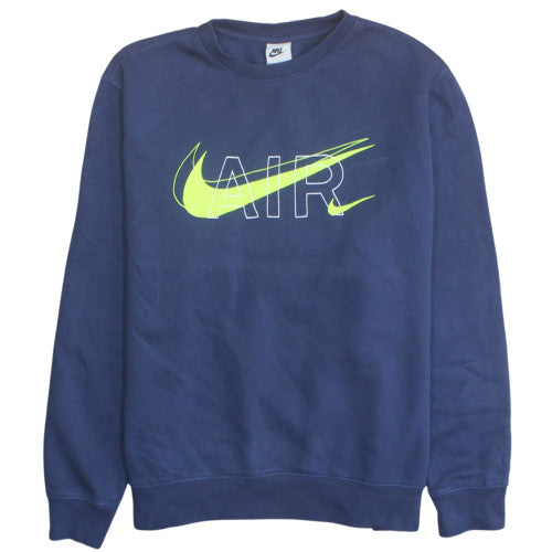 Nike Men's Blue Crew Neck Pullover Logo Sweatshirt Size L