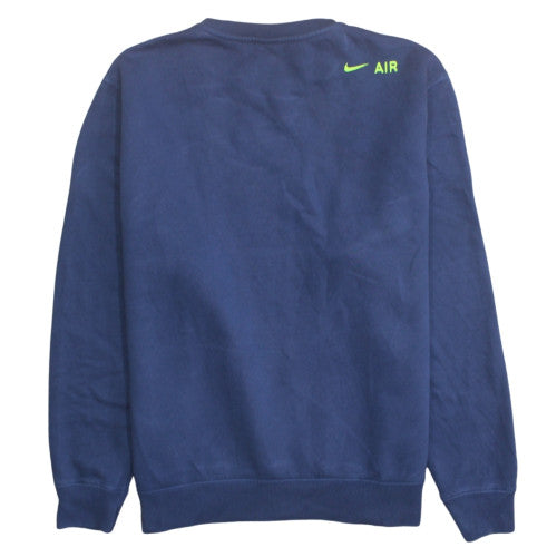 Nike Men's Blue Crew Neck Pullover Logo Sweatshirt Size L