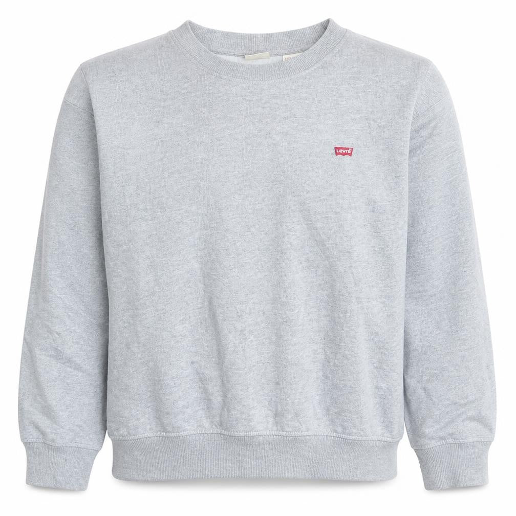 Levi's Men's Grey Pullover Sweatshirt L Crew Neck Fleece Regular Fit