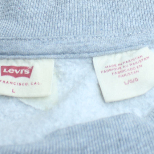 Levi's Men's Grey Pullover Sweatshirt L Crew Neck Fleece Regular Fit
