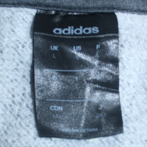 Adidas Mens Grey Logo Crew Neck Sweatshirt Size L Pullover