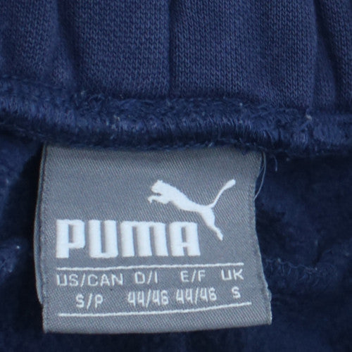 Puma Men Blue Small Fleece Sweatpants Regular Fit Tapered