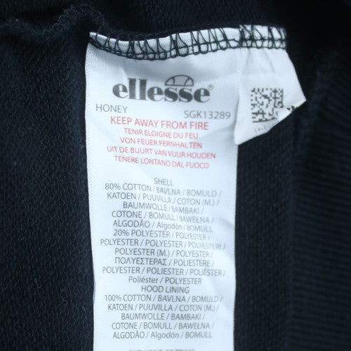 Ellesse Women's Black Pullover Hoodie UK 14 Cotton Blend Sweatshirt