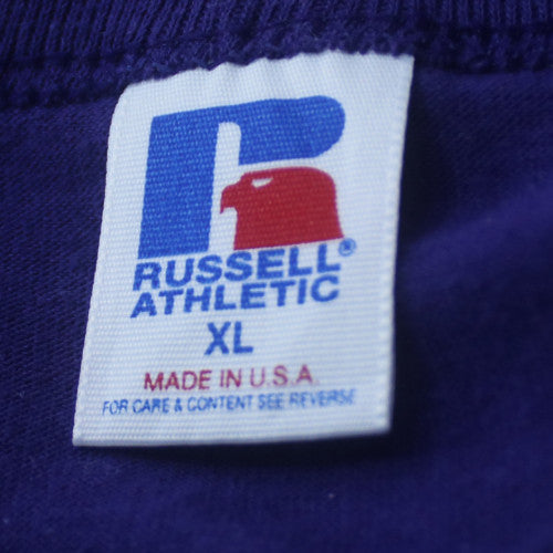 Russell Athletic Men's Purple YMCA Coach Baseball T-Shirt XL