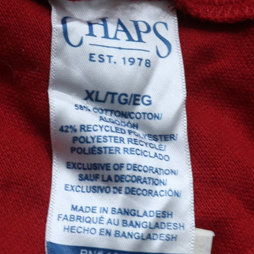 Chaps Men's Red XL Polo Shirt Cotton Blend Short Sleeve Classic Fit