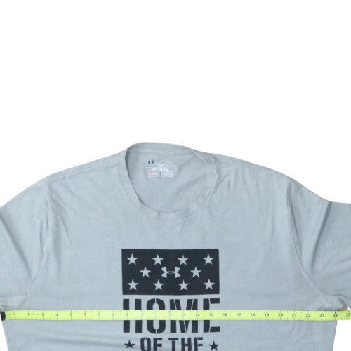 Under Armour Men's Grey 'Home of the Brave' Crew Neck T-Shirt XL