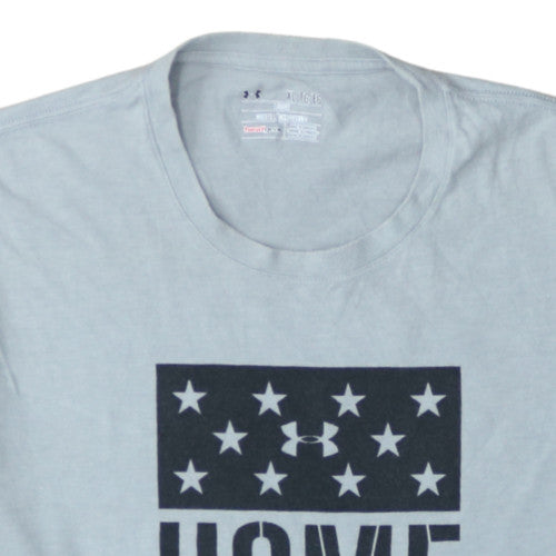 Under Armour Men's Grey 'Home of the Brave' Crew Neck T-Shirt XL