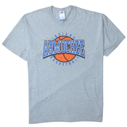 Russell Athletic Mens Grey XL Basketball Graphic T-Shirt