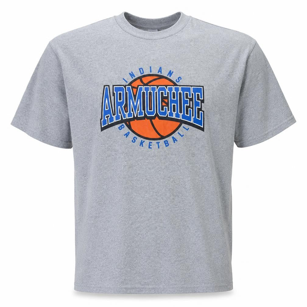 Russell Athletic Mens Grey XL Basketball Graphic T-Shirt