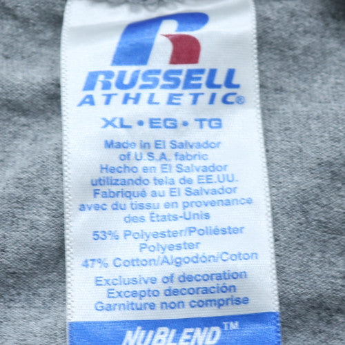 Russell Athletic Mens Grey XL Basketball Graphic T-Shirt