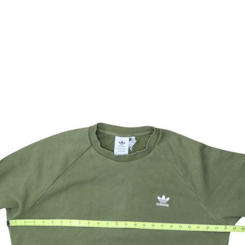 Adidas Men’s Green Crew Neck Pullover Sweatshirt L Fleece
