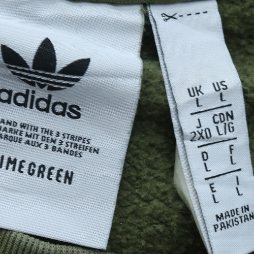 Adidas Men’s Green Crew Neck Pullover Sweatshirt L Fleece