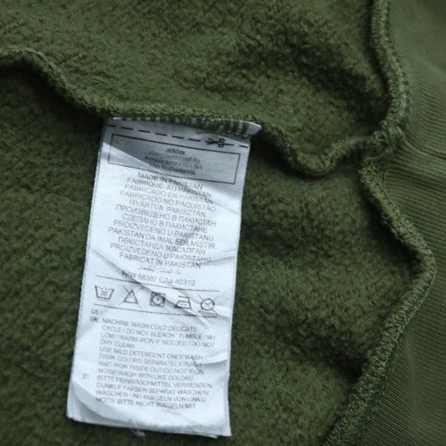 Adidas Men’s Green Crew Neck Pullover Sweatshirt L Fleece