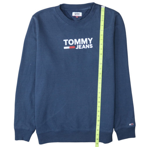 Tommy Jeans Men's Blue XL Pullover Sweatshirt Crew Neck Logo
