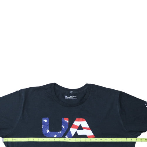 Under Armour Men's Black 2XL HeatGear USA Flag Graphic T-Shirt