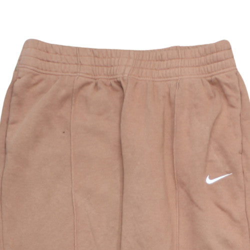 Nike Womens Brown Fleece Sweatpants L Elastic Waist Logo Joggers