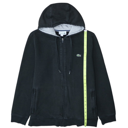 Lacoste Men’s Black Full Zip Hoodie XL Sports Cotton Blend