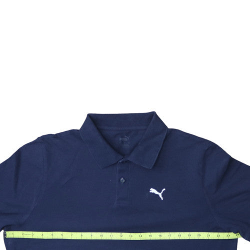 Puma Men's Blue XL Regular Fit Cotton Logo Polo Shirt