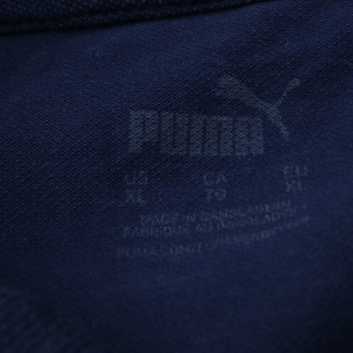 Puma Men's Blue XL Regular Fit Cotton Logo Polo Shirt