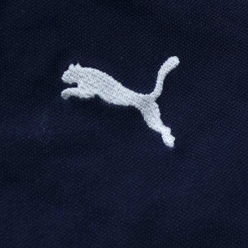 Puma Men's Blue XL Regular Fit Cotton Logo Polo Shirt