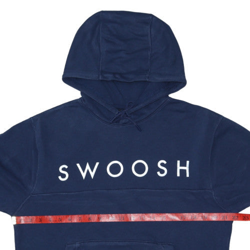 Nike Women's Navy Swoosh Pullover Hoodie Size Small Cotton Blend
