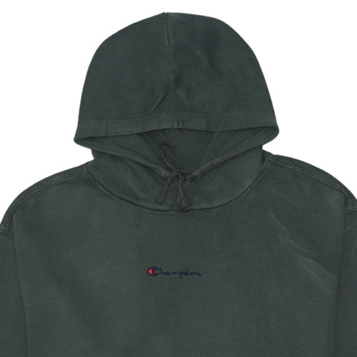 Champion Men's Green Pullover Hoodie Medium Embroidered Logo