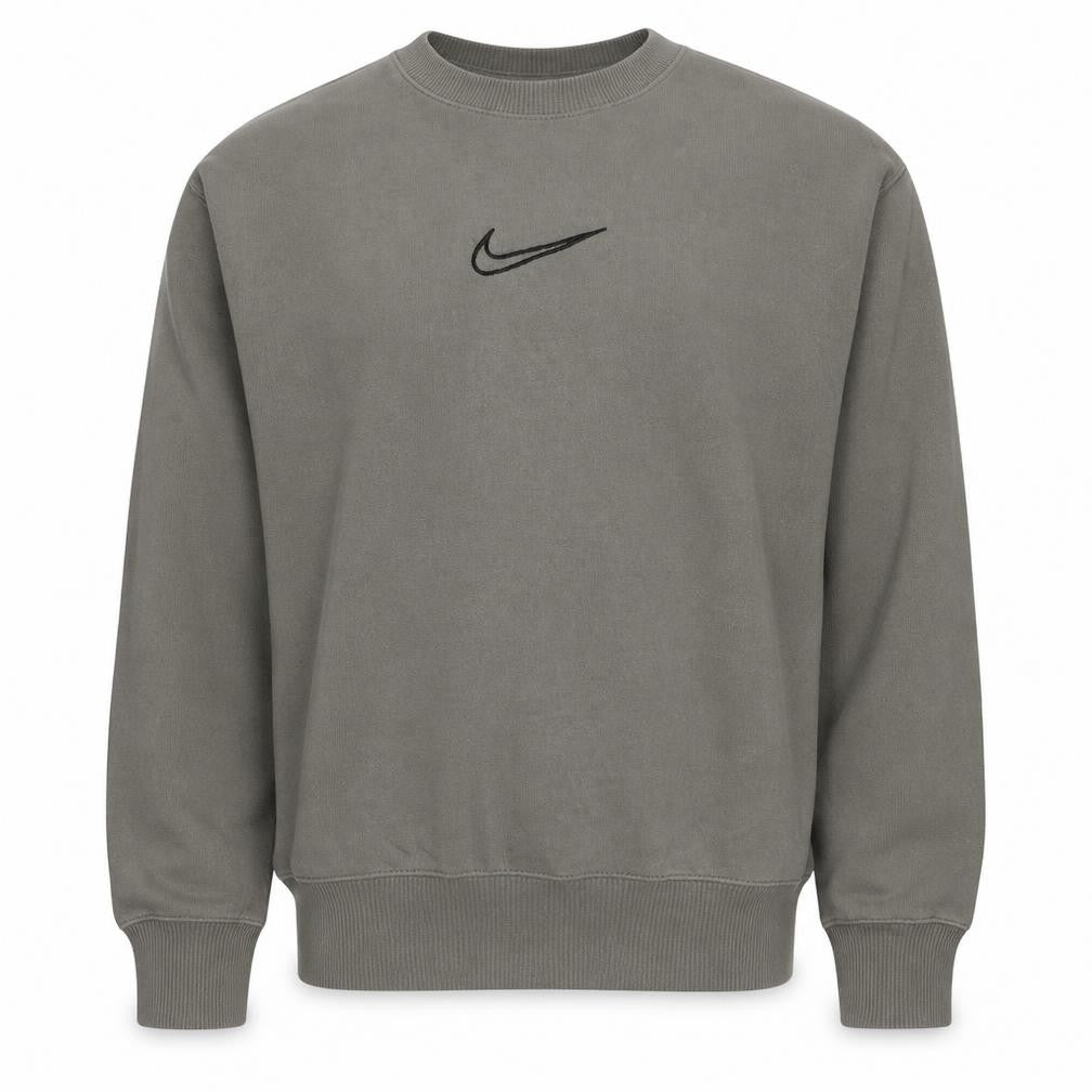 Nike Men's Grey XS Crew Neck Pullover Sweatshirt Embroidered Logo