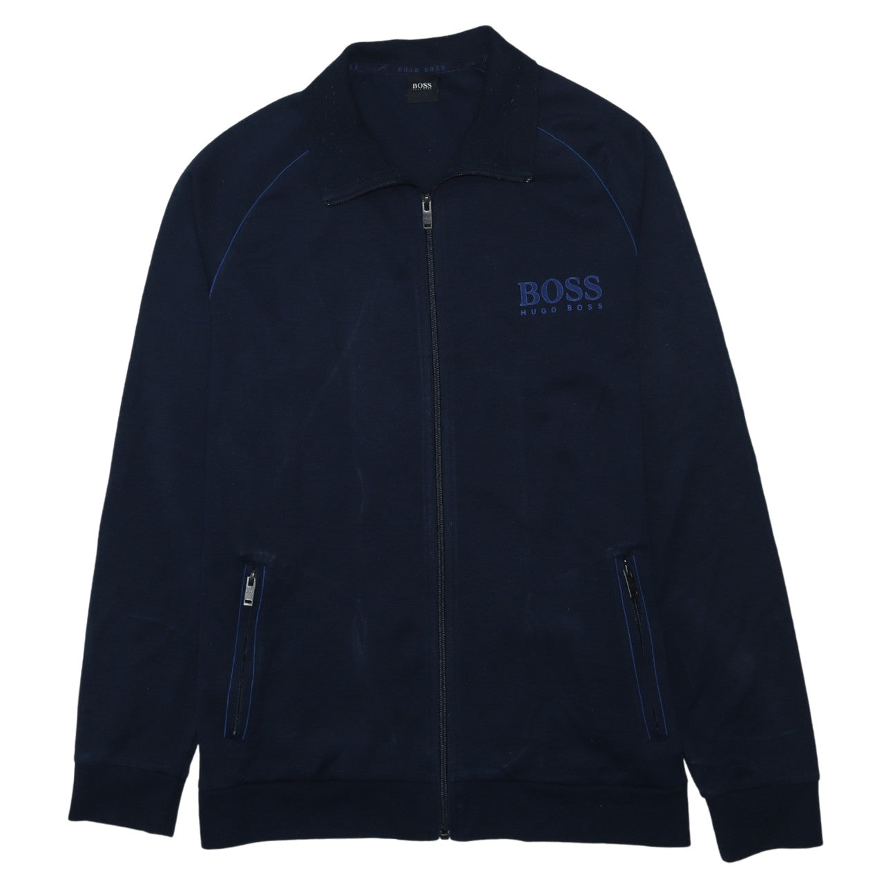 Hugo Boss Men’s Blue Full Zip Cotton Sweatshirt XL