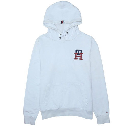 Tommy Hilfiger Men's White XL Pullover Hoodie Embroidered Logo