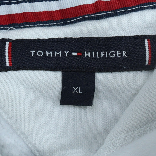 Tommy Hilfiger Men's White XL Pullover Hoodie Embroidered Logo