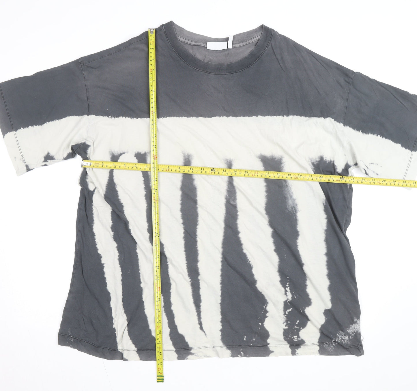 Weekday Womens Grey Tie-Dye Cotton Relaxed Fit T-Shirt XS