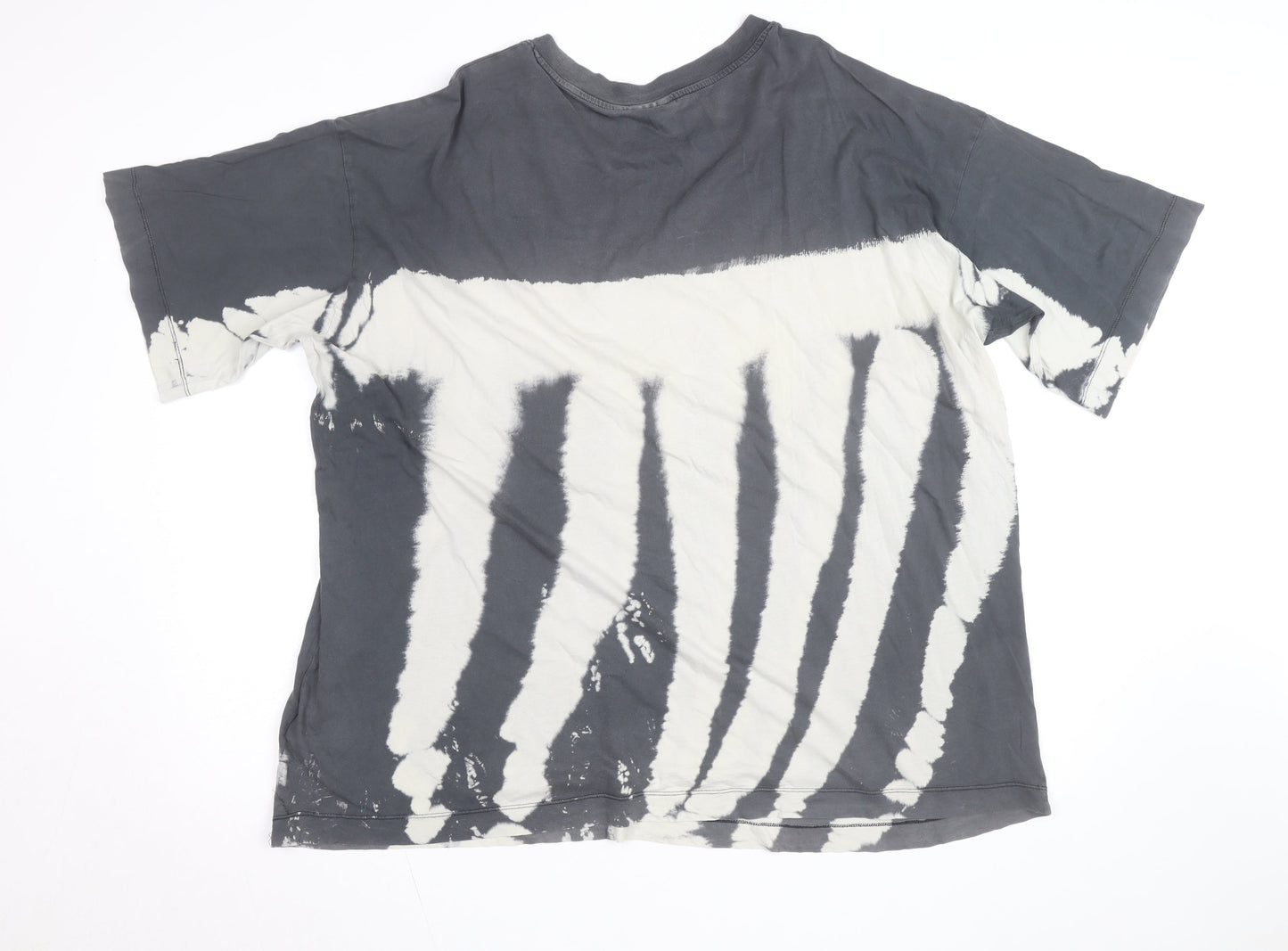 Weekday Womens Grey Tie-Dye Cotton Relaxed Fit T-Shirt XS