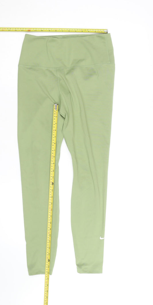 Nike Women's Green Dri-FIT Leggings Medium Moisture Wicking Activewear