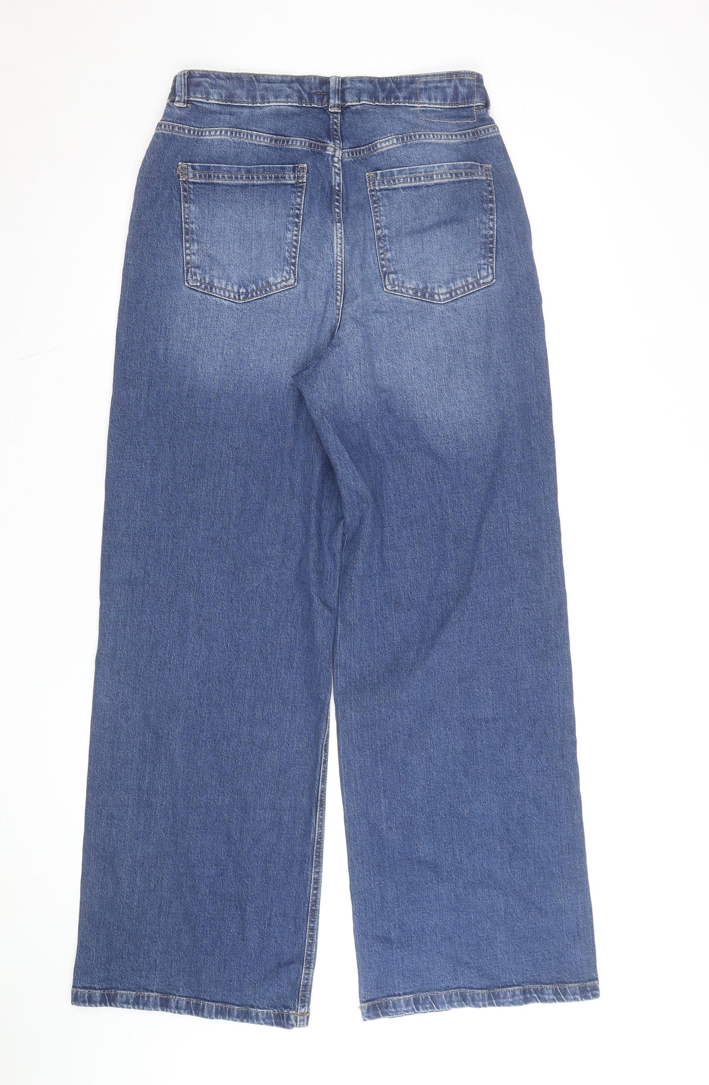 Marks and Spencer Women Blue Size 12 Tall Wide-Leg Jeans