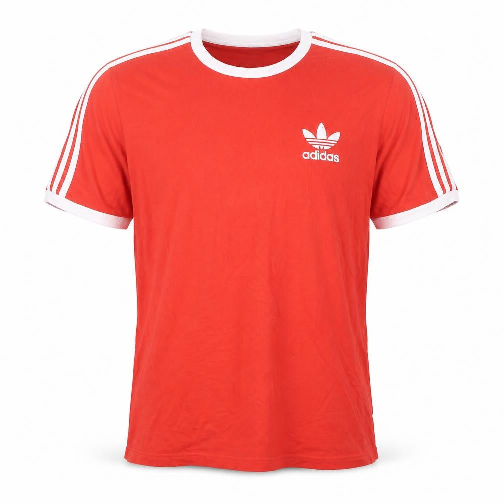 Adidas Men's Red Short Sleeve Crew Neck T-Shirt Size L 100% Cotton