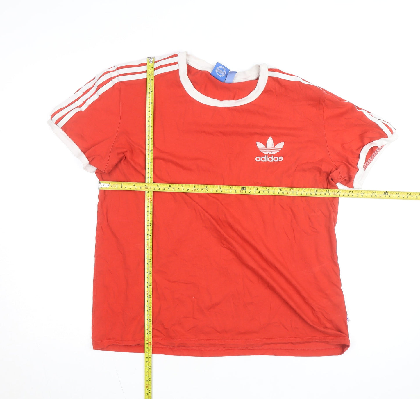 Adidas Men's Red Short Sleeve Crew Neck T-Shirt Size L 100% Cotton