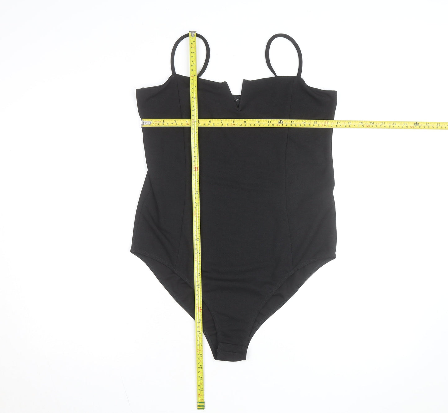 New Look Women's Black Bodysuit Size 18 Sweetheart Stretch Jersey