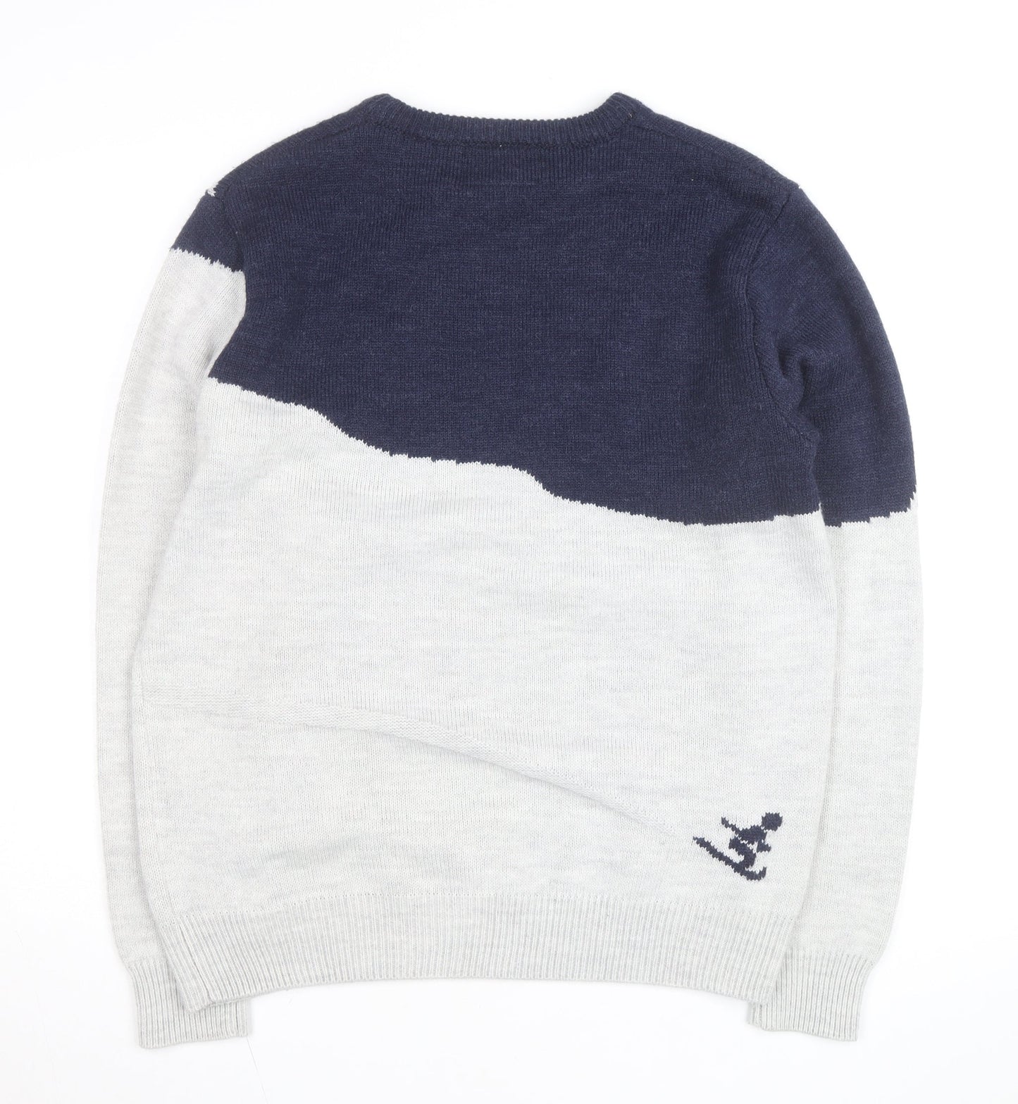 Next Mens Grey Wool Blend Christmas Ski Scene Jumper Size L