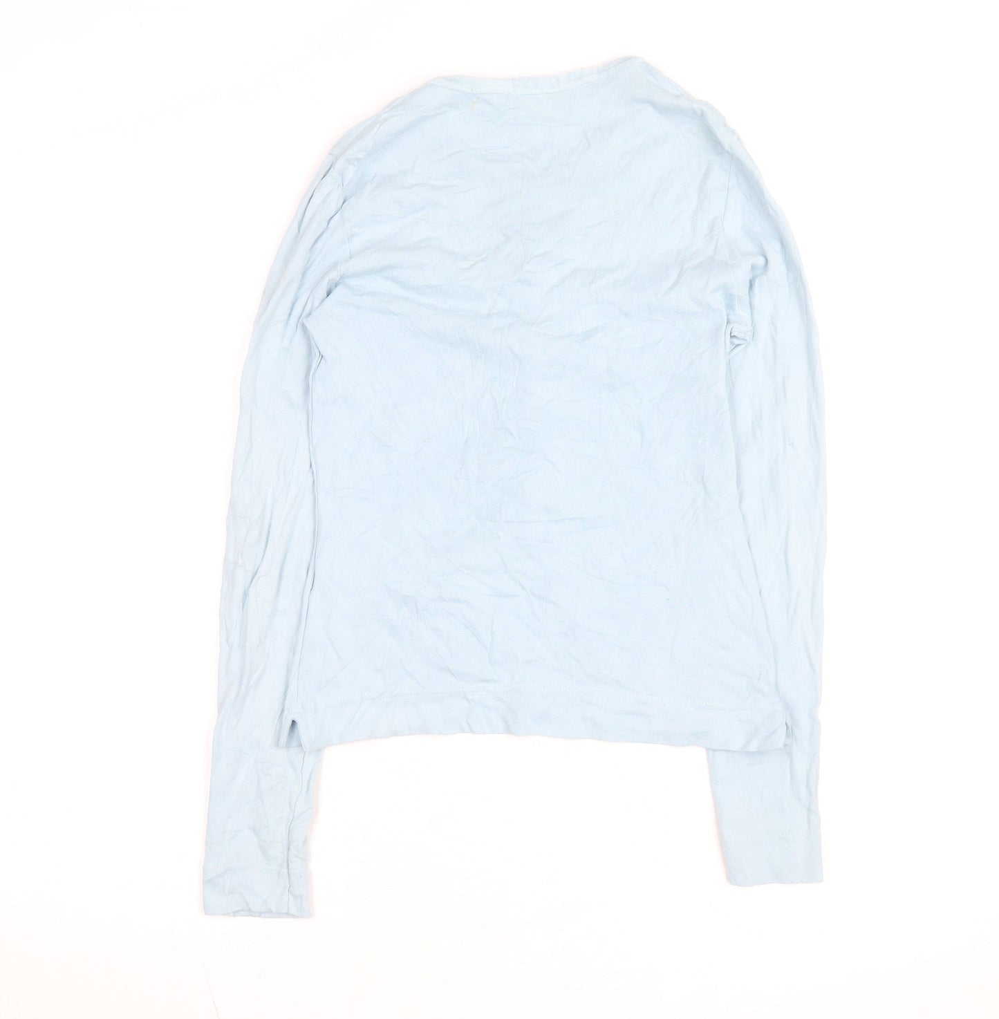 Pablo Gerard Darel Women's Blue Cotton Stretch Button-Up Top S