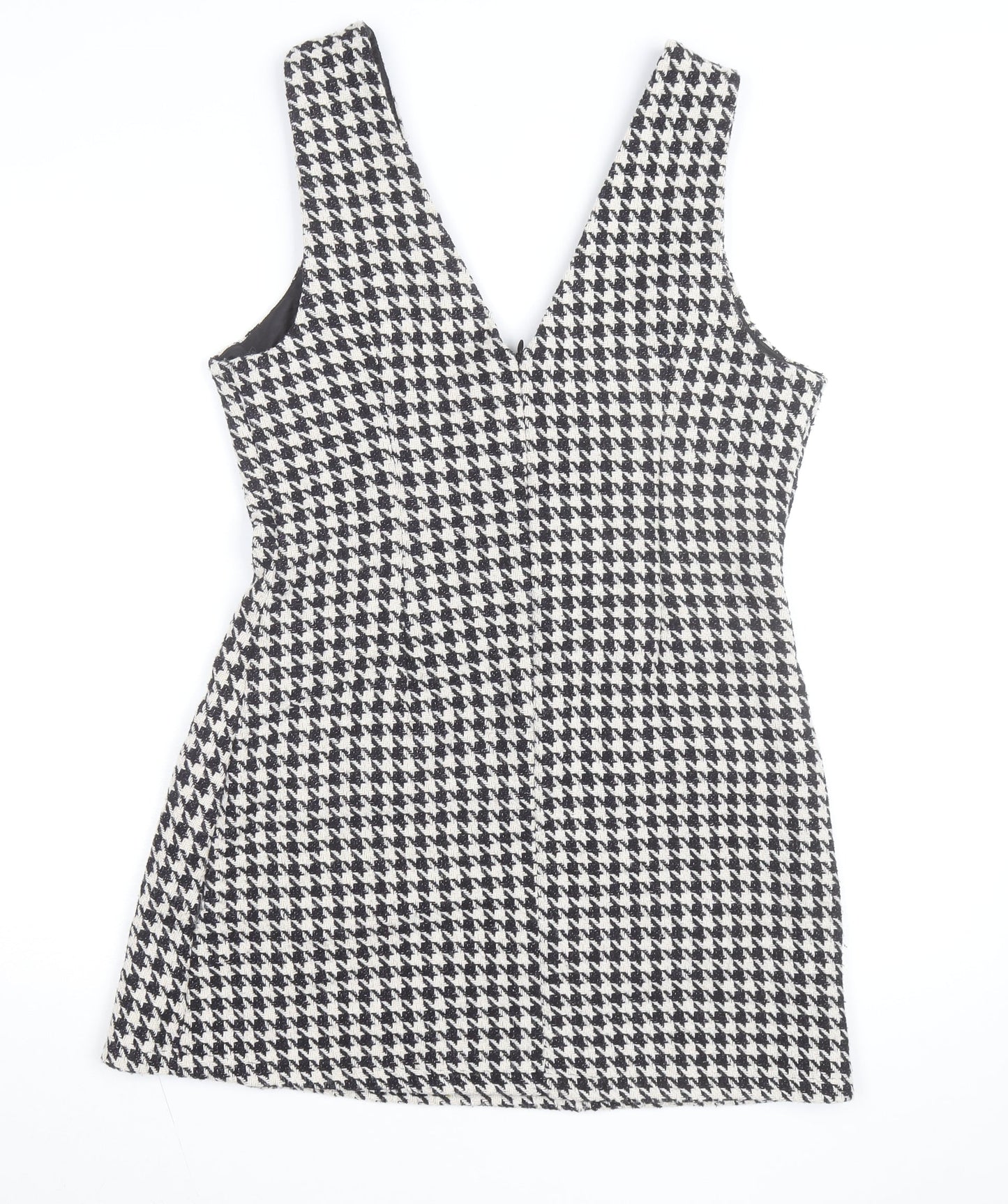 In The Style Women’s Black Houndstooth Pinafore Dress Size 12