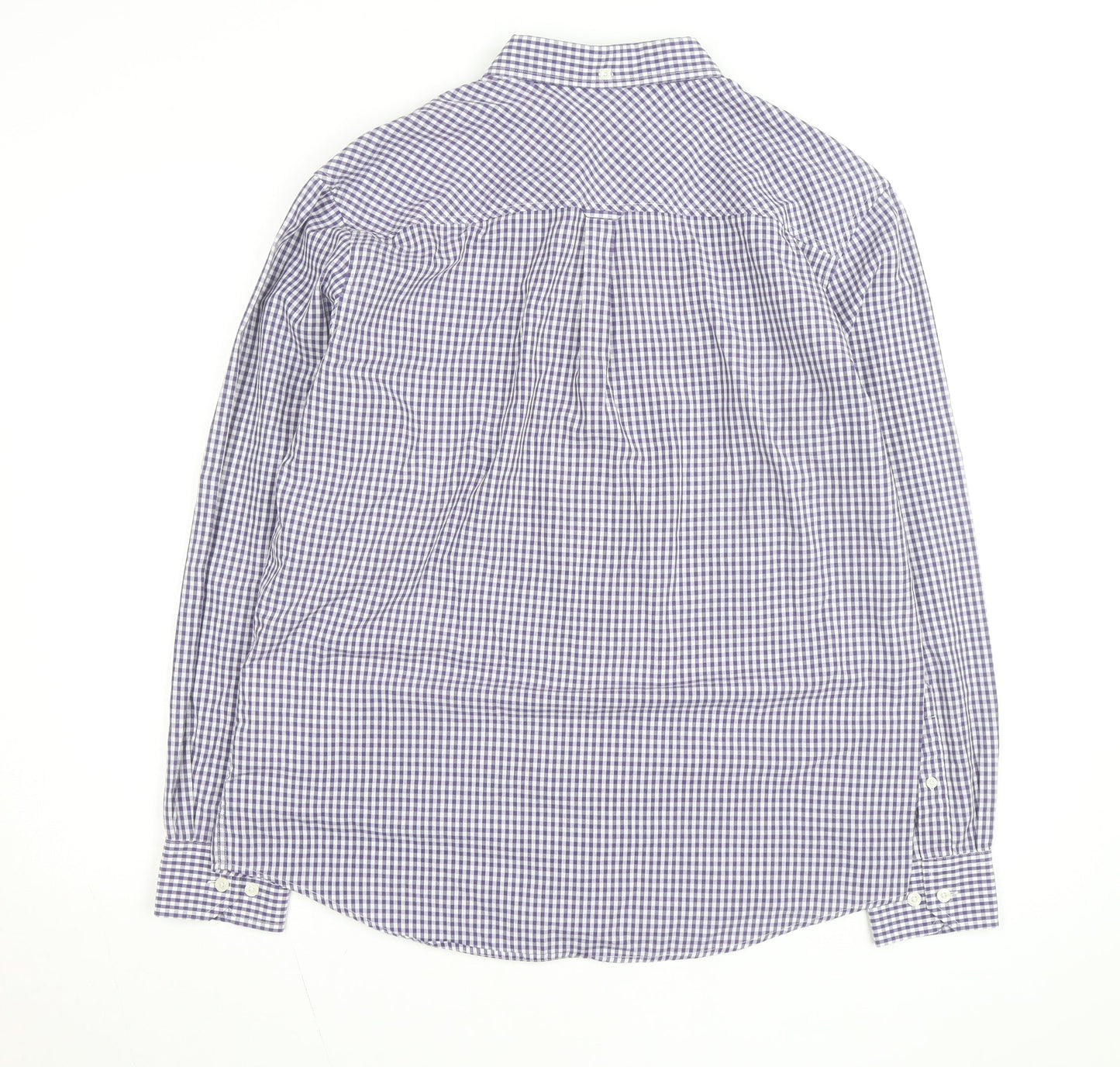 Ben Sherman Men's Blue Check Long Sleeve Button-Up Shirt Size L